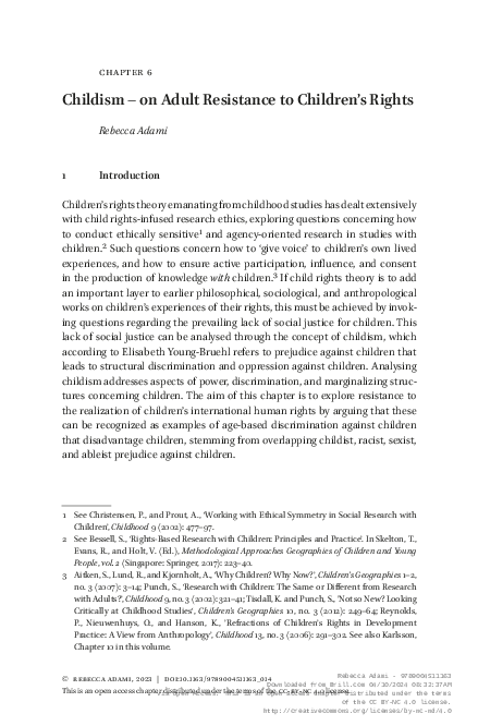(PDF) Childism – on Adult Resistance to Children’s Rights
