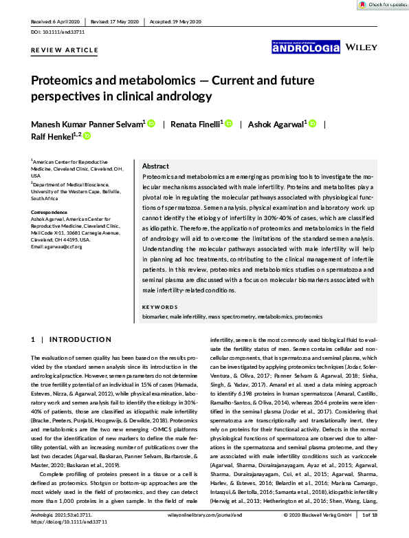 (PDF) Proteomics and metabolomics — Current and future perspectives in ...