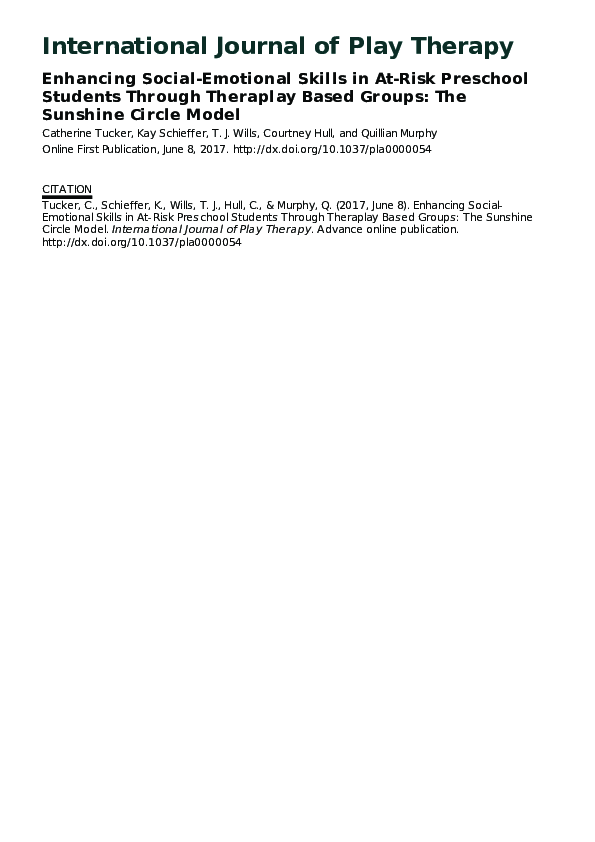(PDF) Enhancing social-emotional skills in at-risk preschool students ...
