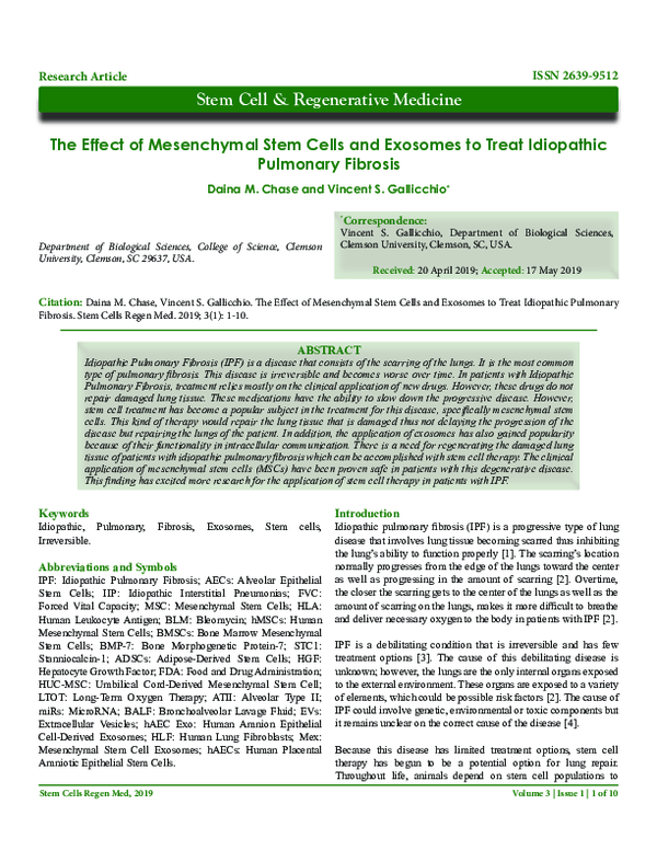 (PDF) The Effect of Mesenchymal Stem Cells and Exosomes to Treat ...