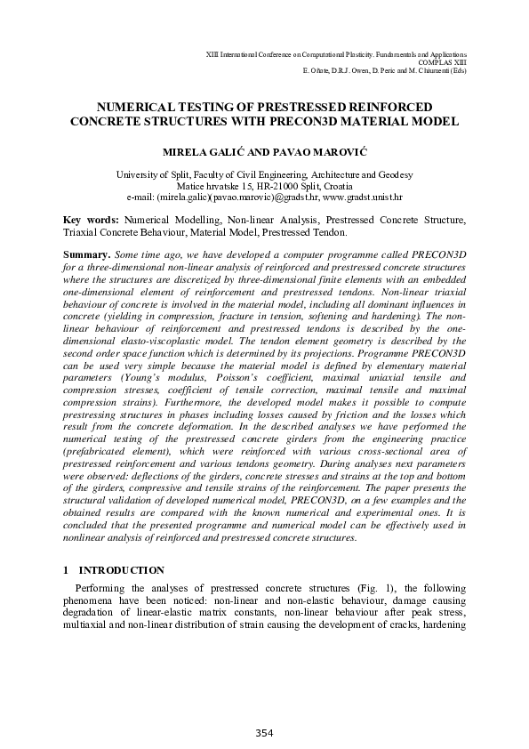 (PDF) Numerical testing of prestressed reinforced concrete structures ...