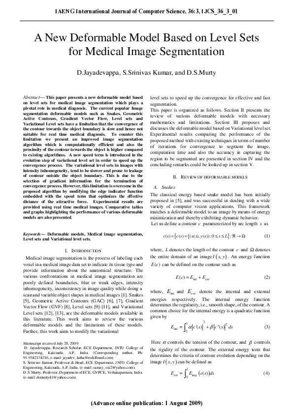 (PDF) A new deformable model based on level sets for medical image ...