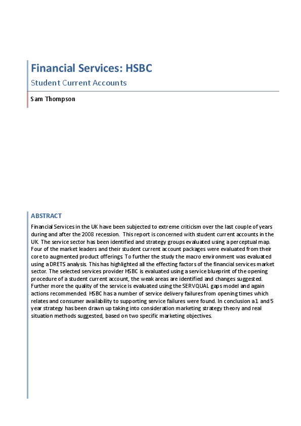 (DOC) Financial Services: HSBC
