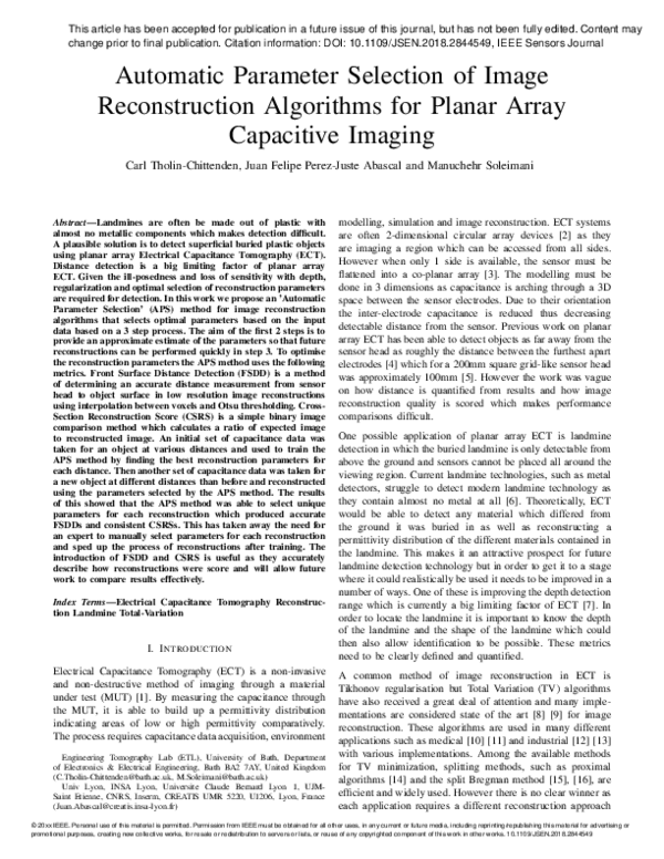 (PDF) Automatic Parameter Selection of Image Reconstruction Algorithms ...