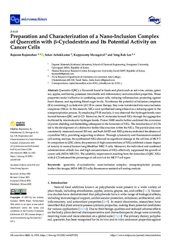 (PDF) Preparation and Characterization of a Nano-Inclusion Complex of ...