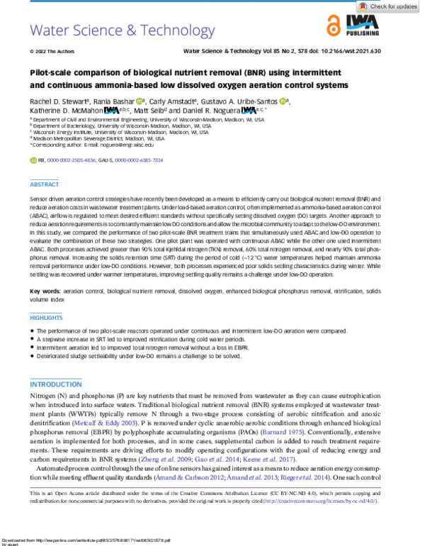 (PDF) Pilot-scale comparison of biological nutrient removal (BNR) using ...