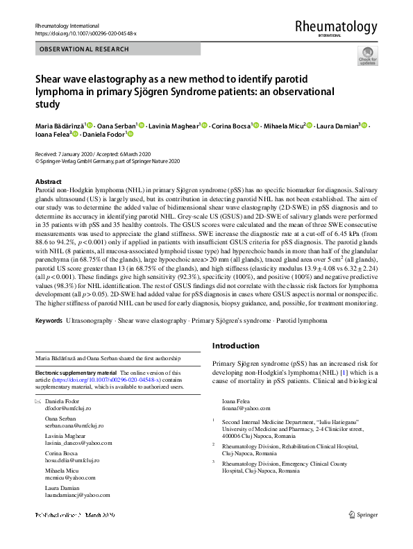 (PDF) Shear wave elastography as a new method to identify parotid ...