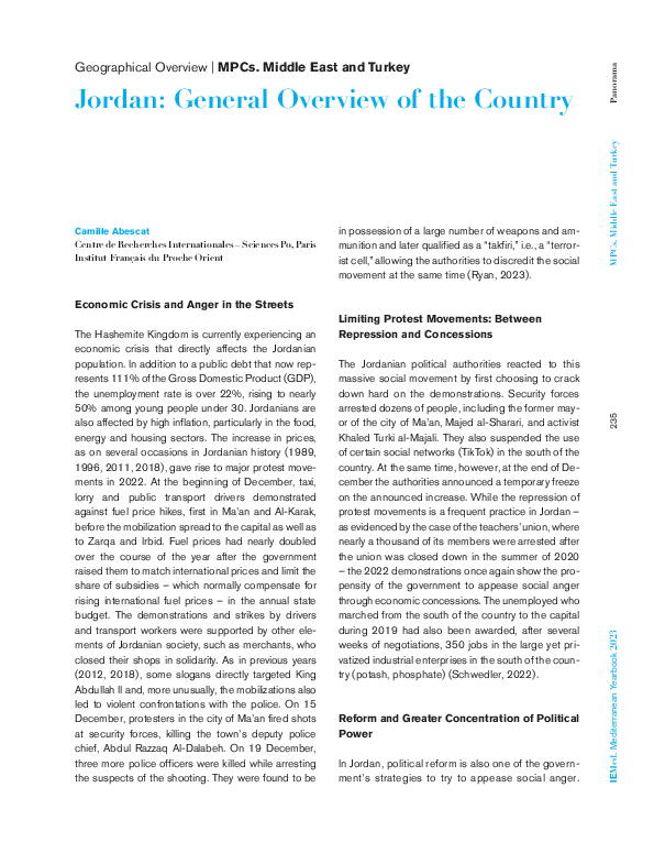 (PDF) Jordan: General Overview of the Country