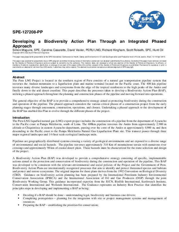 (PDF) Developing a Biodiversity Action Plan through an Integrated ...