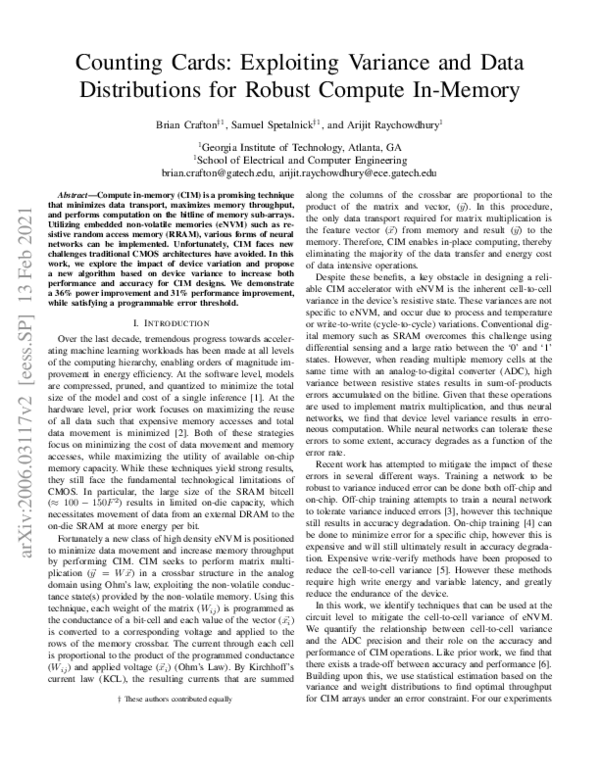 (PDF) Counting Cards: Exploiting Variance and Data Distributions for ...