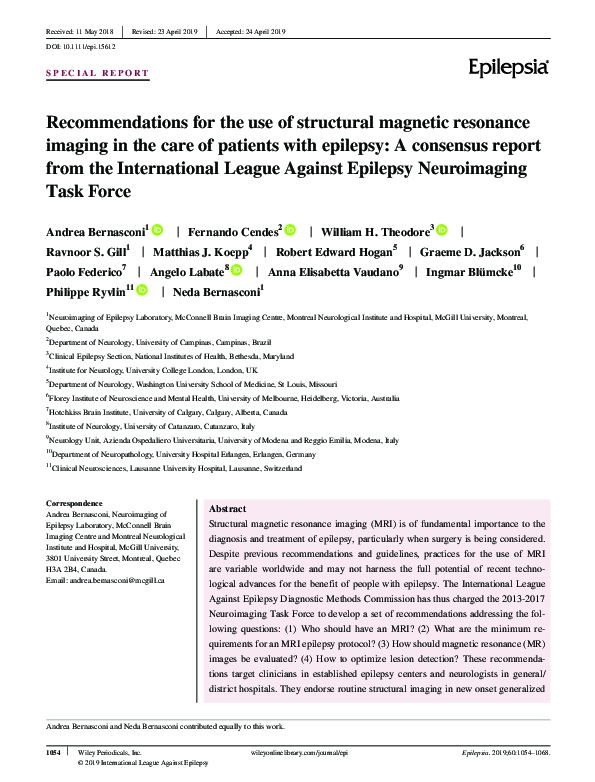 (PDF) Recommendations for the use of structural magnetic resonance ...