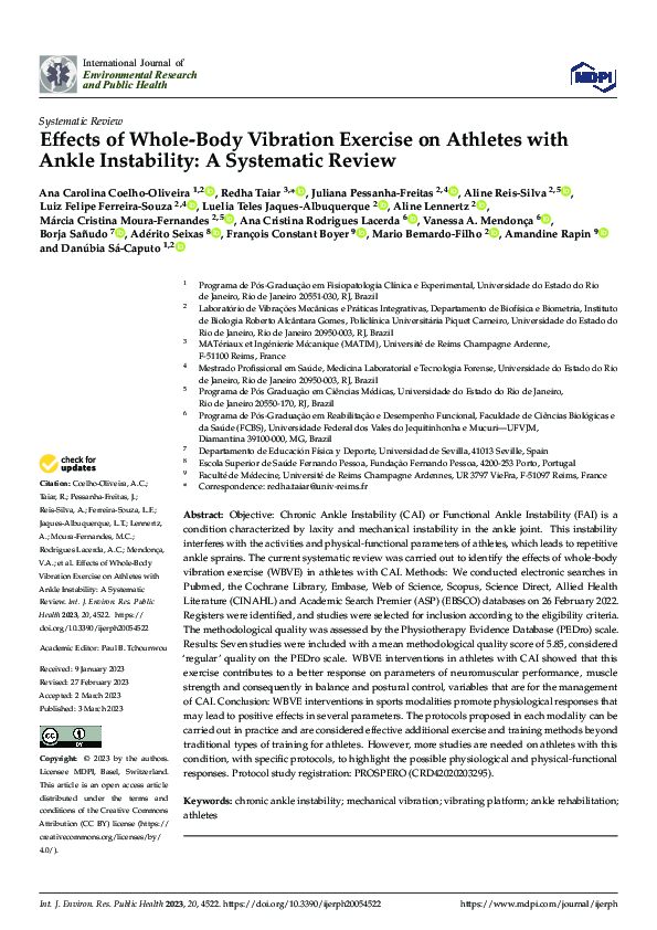 (PDF) Effects of Whole-Body Vibration Exercise on Athletes with Ankle ...
