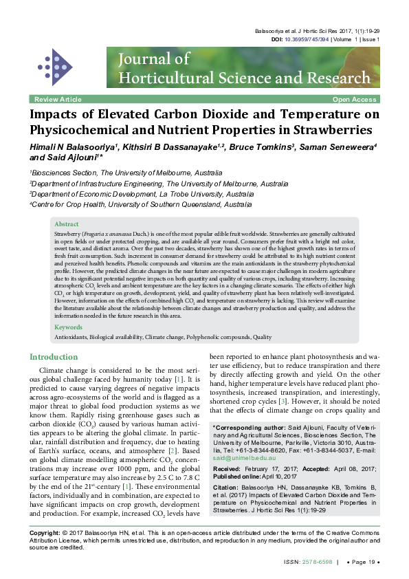 (PDF) Impacts of Elevated Carbon Dioxide and Temperature on ...