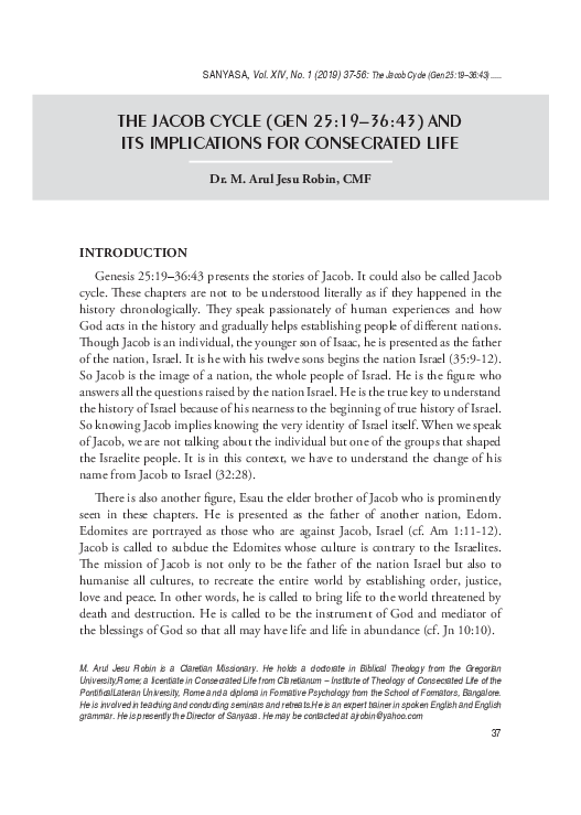 (PDF) The Jacob Cycle (Gen 25:19–36:43) and Its Implications for ...