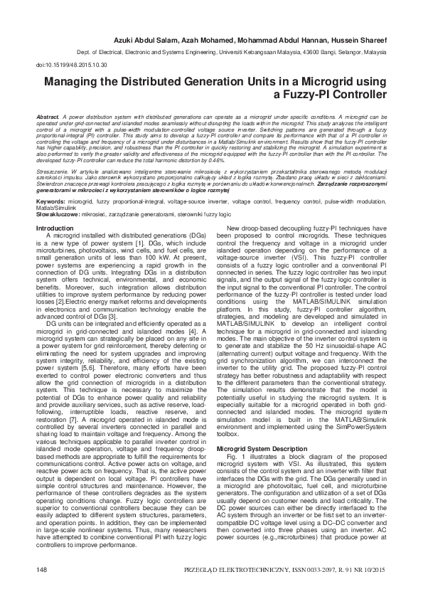 (PDF) Managing the Distributed Generation Units in a Microgrid using a ...