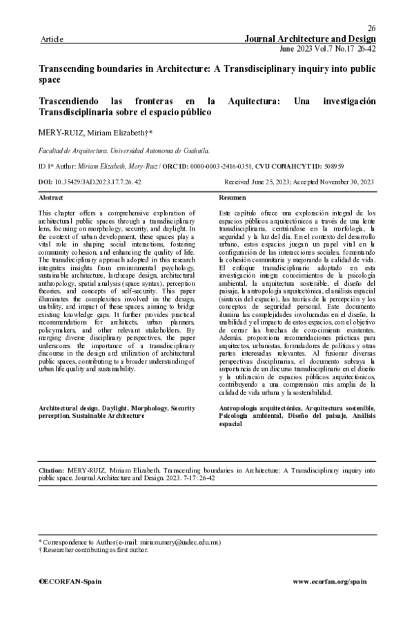 (PDF) Transcending boundaries in architecture: A transdisciplinary ...