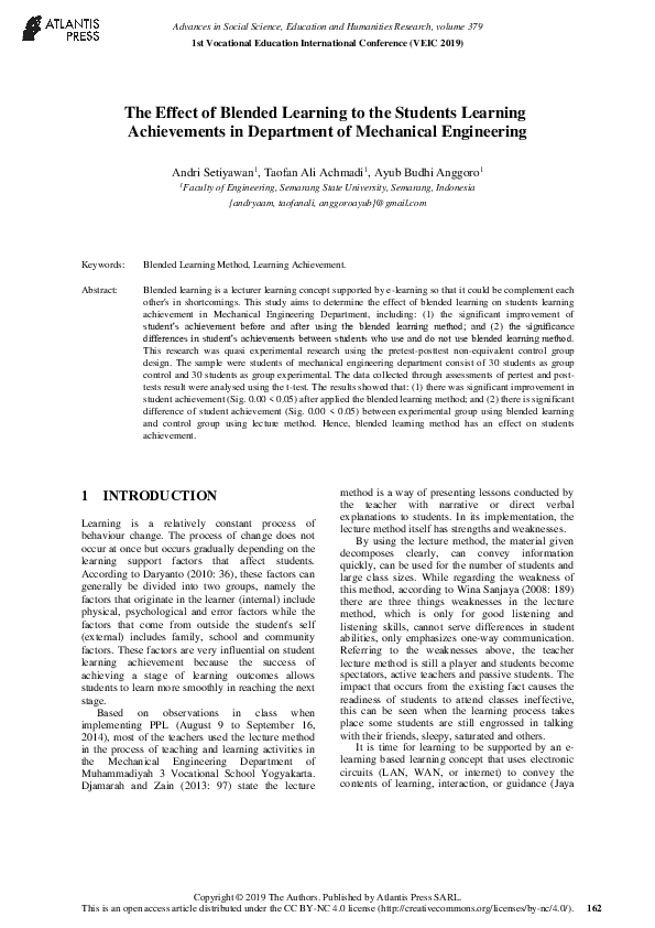 (PDF) The Effect of Blended Learning to the Students Learning ...