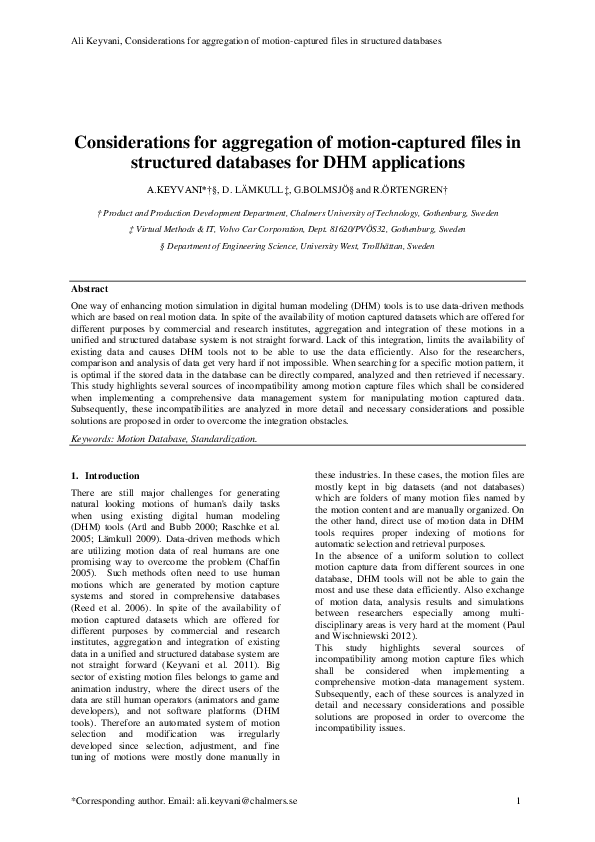 (PDF) Considerations for aggregation of motion-captured files in ...