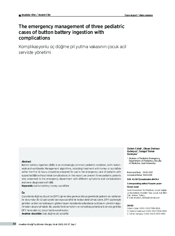 (PDF) Management of Complication Developing Three Button Battery ...