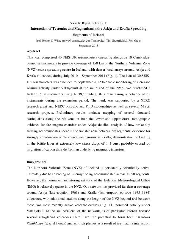 (PDF) Interaction of Tectonics and Magmatism in the Askja and Krafla ...