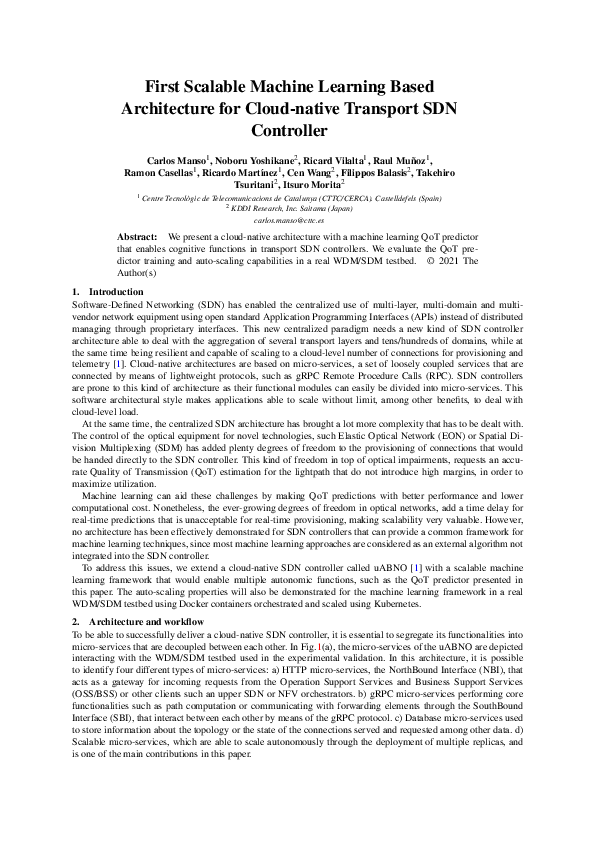 (PDF) First Scalable Machine Learning Based Architecture for Cloud ...