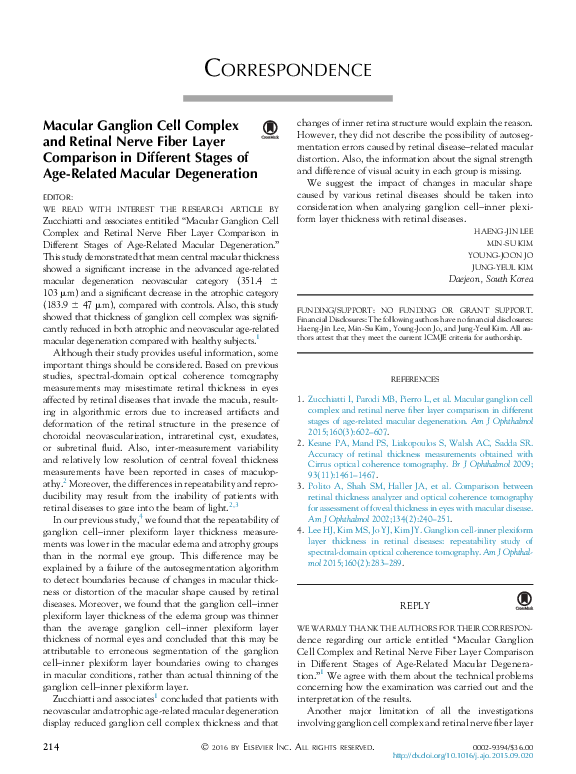 (PDF) Macular Ganglion Cell Complex and Retinal Nerve Fiber Layer ...