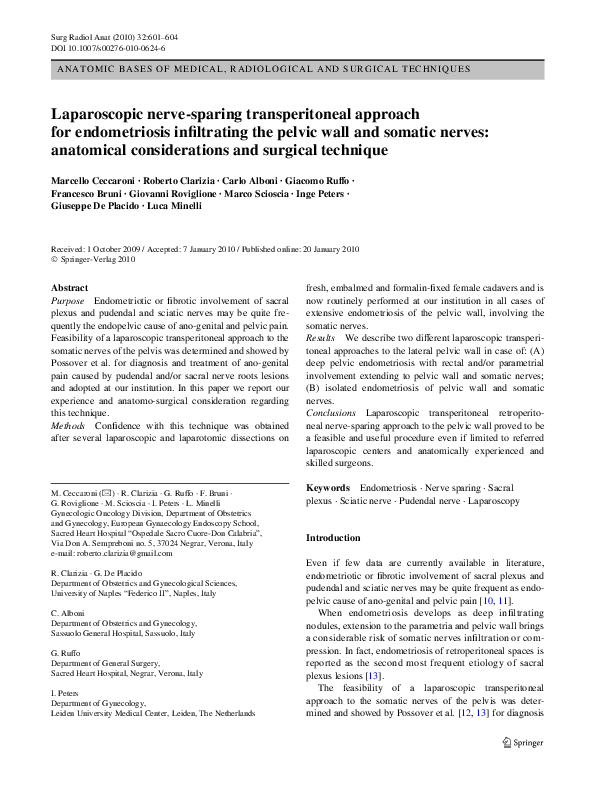 (PDF) Laparoscopic nerve-sparing transperitoneal approach for ...