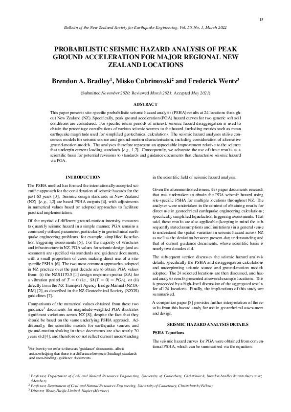 (PDF) Probabilistic seismic hazard analysis of peak ground acceleration ...