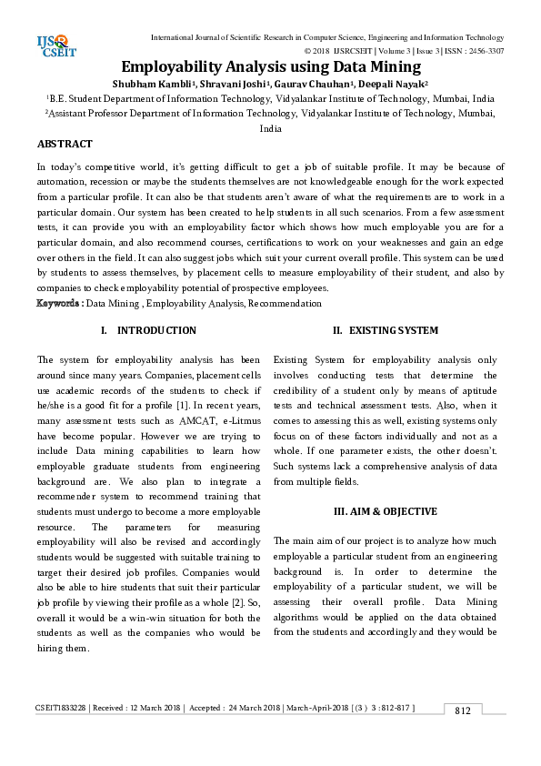 (PDF) Employability Analysis using Data Mining