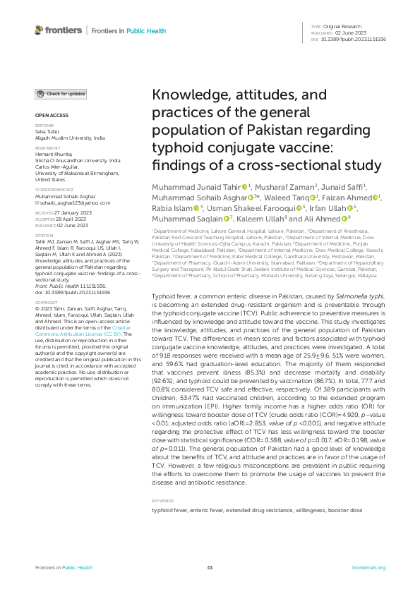 (PDF) Knowledge, attitudes, and practices of the general population of ...