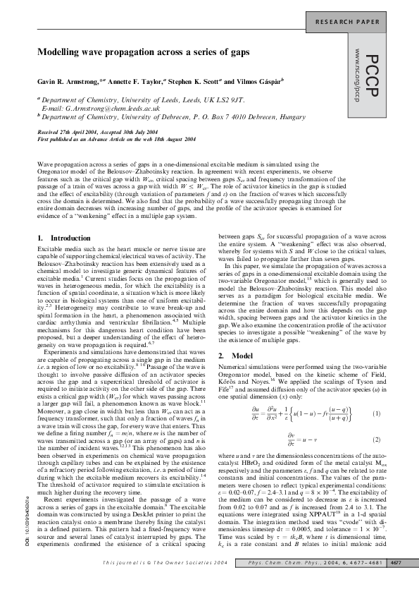 (PDF) Modelling wave propagation across a series of gaps