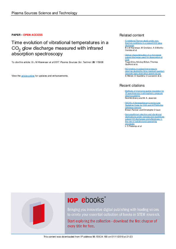 (PDF) Time evolution of vibrational temperatures in a CO 2 glow ...