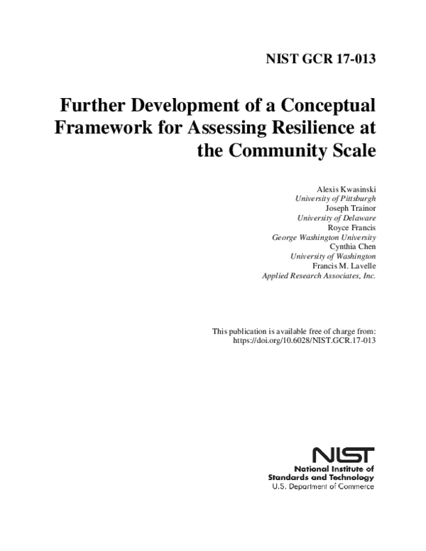 (PDF) Further development of a conceptual framework for assessing ...