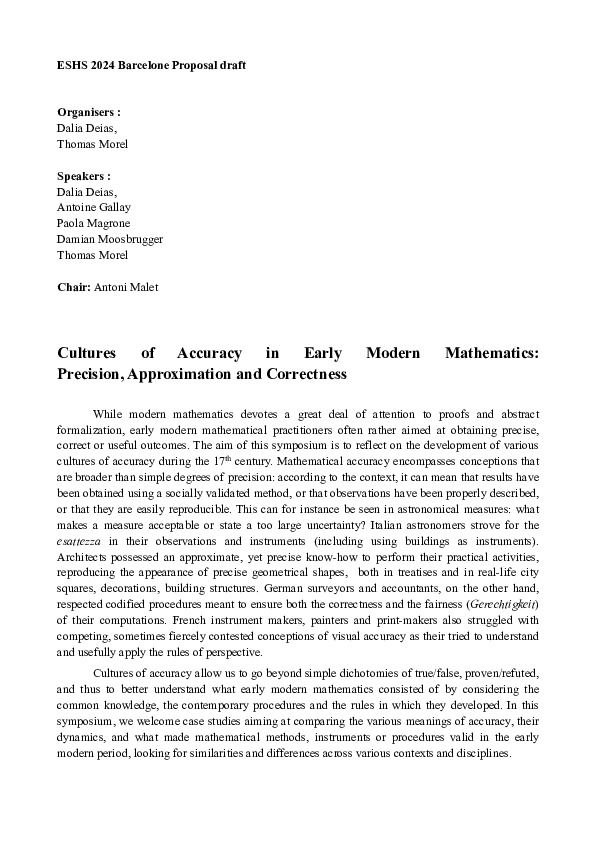 (PDF) Cultures of Accuracy in Early Modern Mathematics: Precision ...