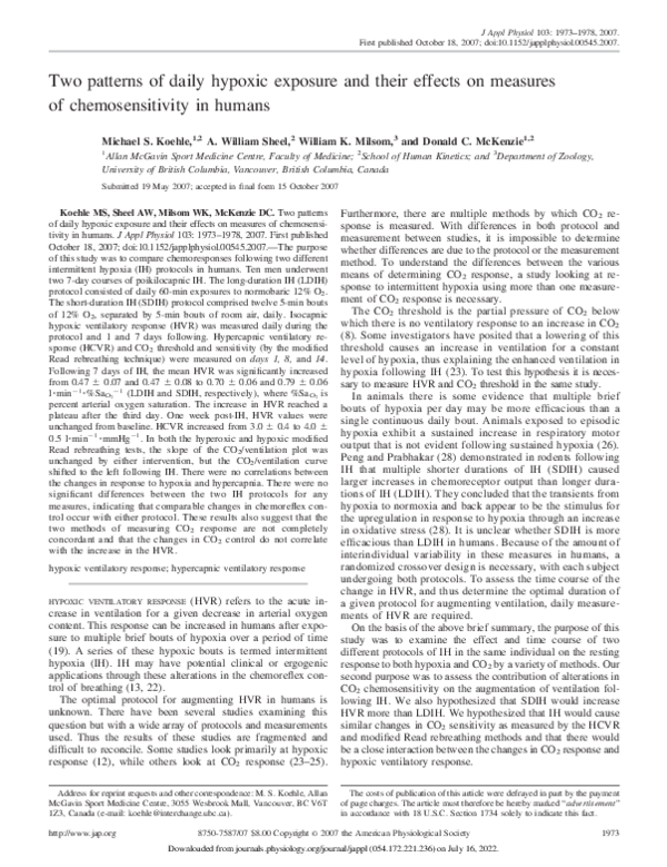 (PDF) Two patterns of daily hypoxic exposure and their effects on ...