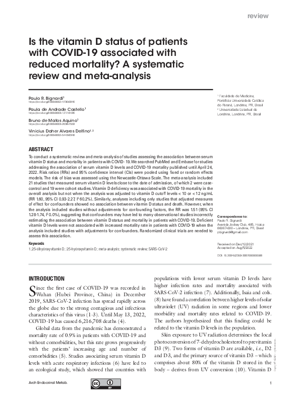 (PDF) Is the vitamin D status of patients with COVID-19 associated with ...
