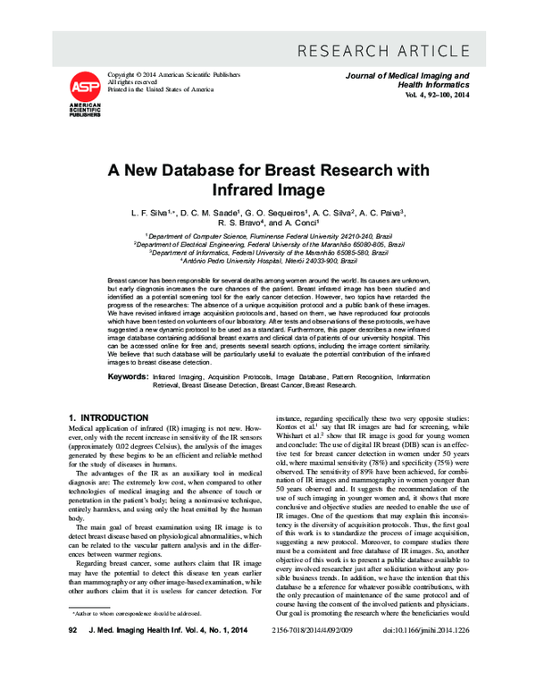 (PDF) A New Database for Breast Research with Infrared Image