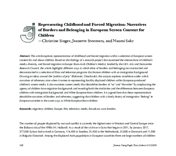 (PDF) Representing Childhood and Forced Migration: Narratives of ...