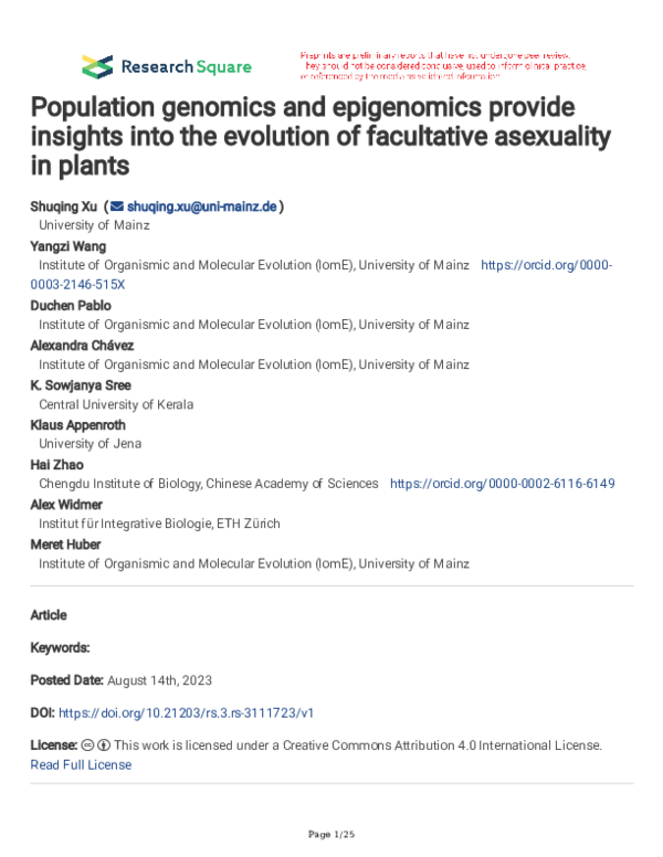 (PDF) Population genomics and epigenomics provide insights into the ...
