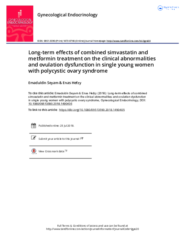 (PDF) Long-term effects of combined simvastatin and metformin treatment ...