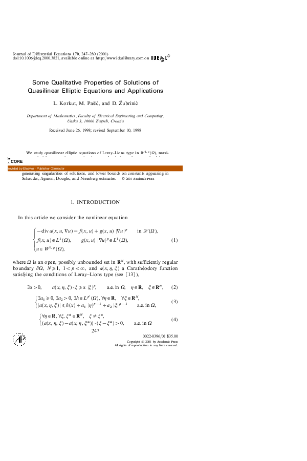 (PDF) Some Qualitative Properties of Solutions of Quasilinear Elliptic ...