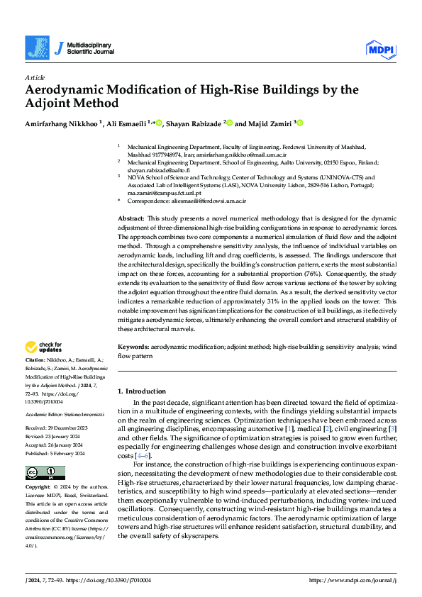 (PDF) Aerodynamic Modification of High-Rise Buildings by the Adjoint Method