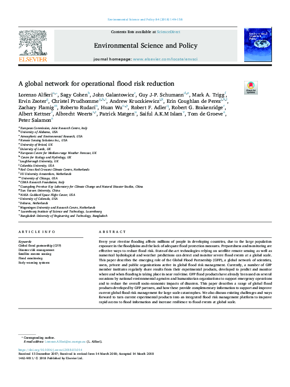 (PDF) A global network for operational flood risk reduction