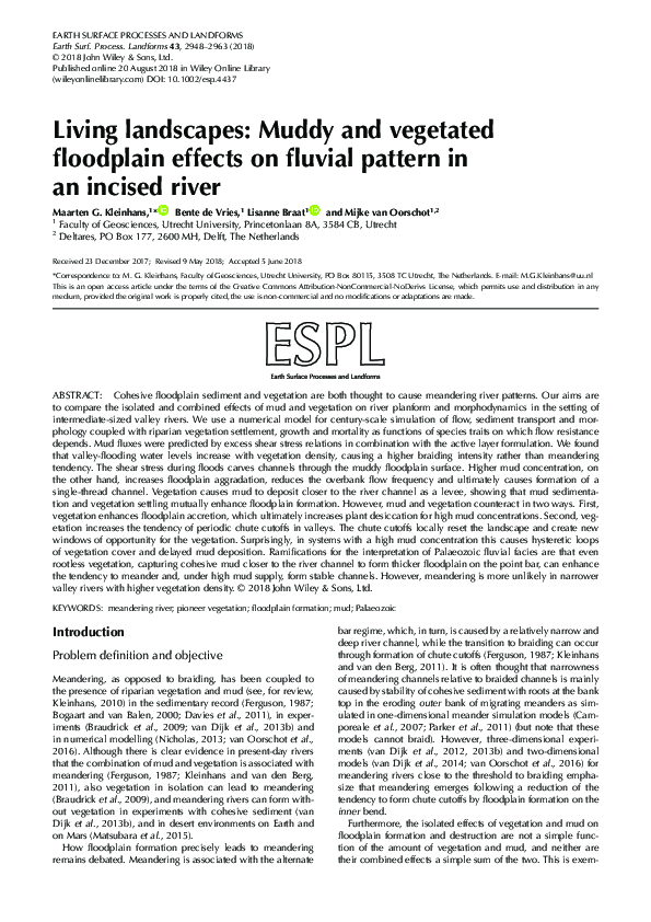 (PDF) Living landscapes: Muddy and vegetated floodplain effects on ...