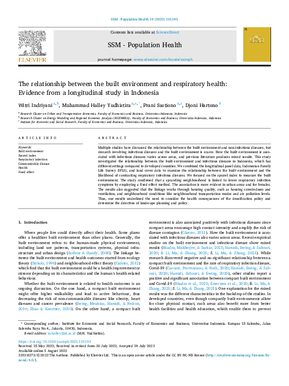 (PDF) The relationship between the built environment and respiratory ...