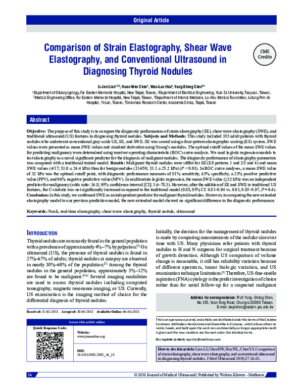 (PDF) Comparison of strain elastography, shear wave elastography, and ...
