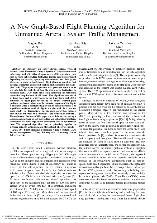 (PDF) A New Graph-Based Flight Planning Algorithm for Unmanned Aircraft ...