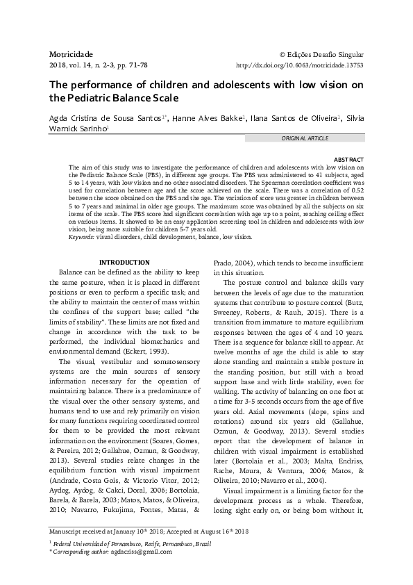 (PDF) The performance of children and adolescents with low vision on ...