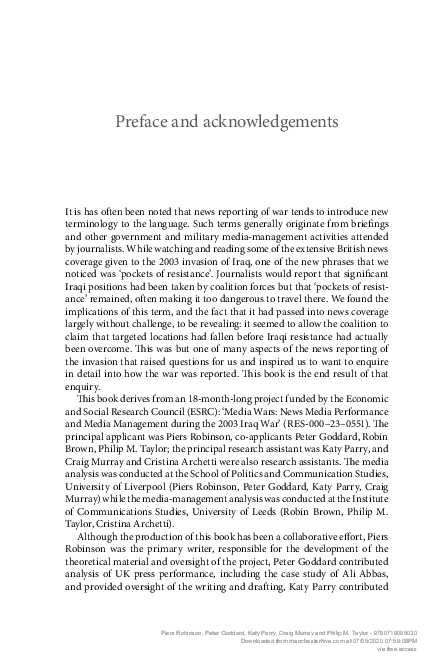 Pdf Preface And Acknowledgements