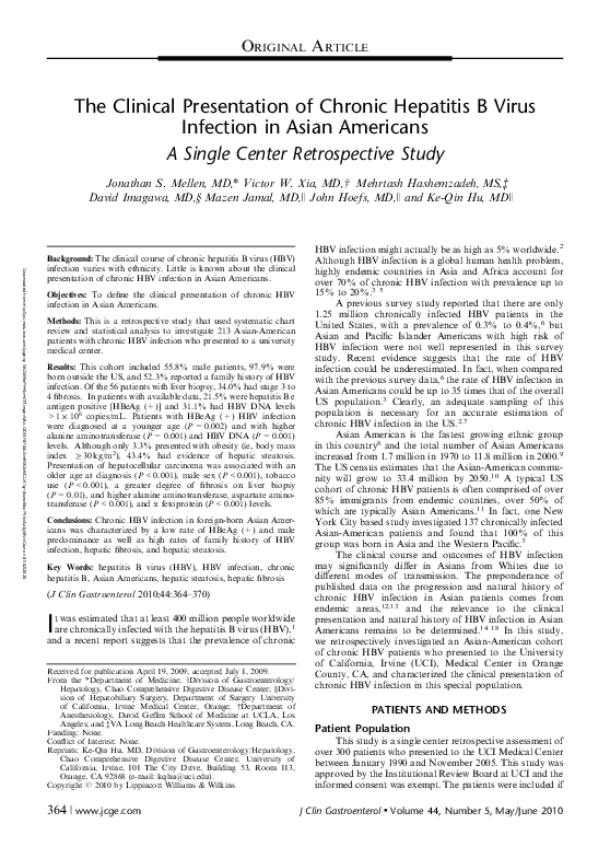 (PDF) The Clinical Presentation of Chronic Hepatitis B Virus Infection ...